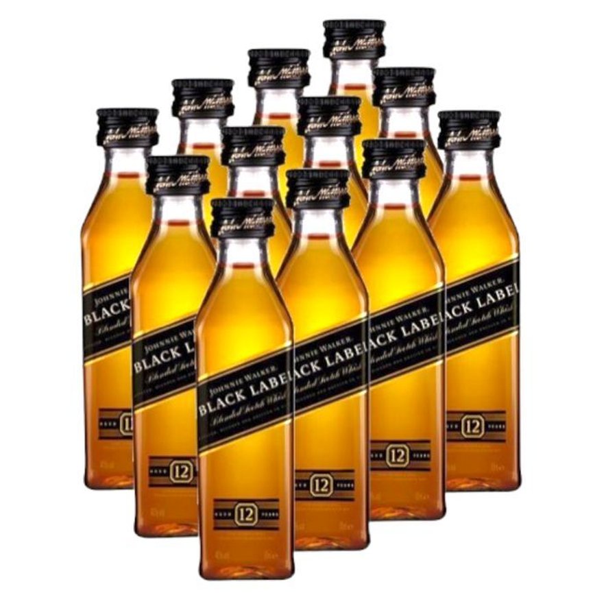 kit whisky johnnie walker black label 50 ml 1