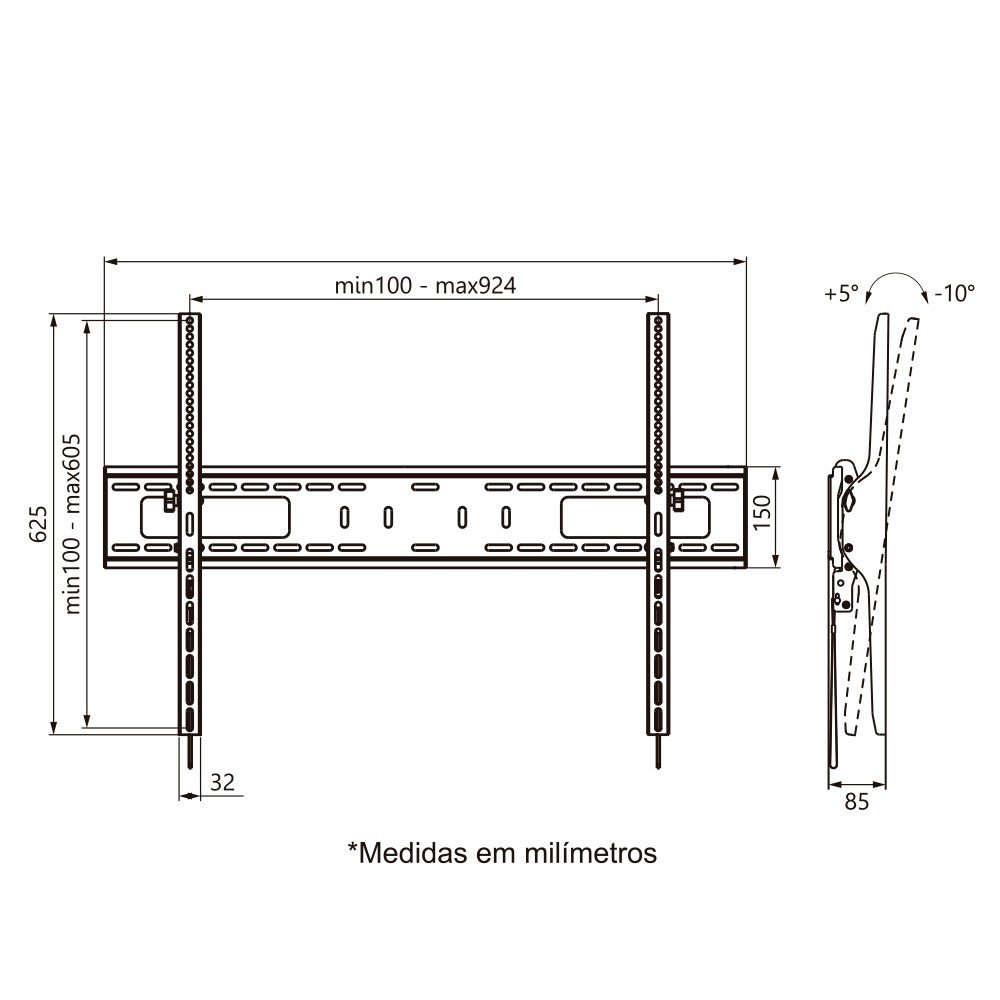 Suporte Inclinável TV 55 a 100 A03V8XL ELG