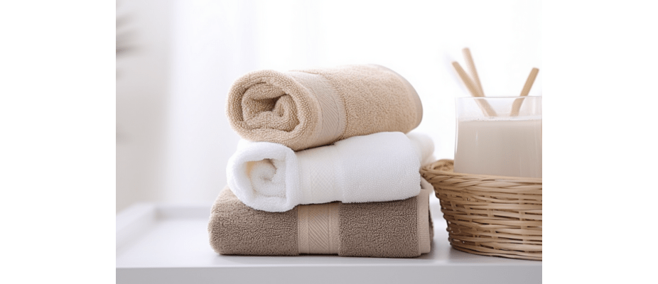 Como combinar enxoval de toalhas no banheiro e criar um ambiente leve.