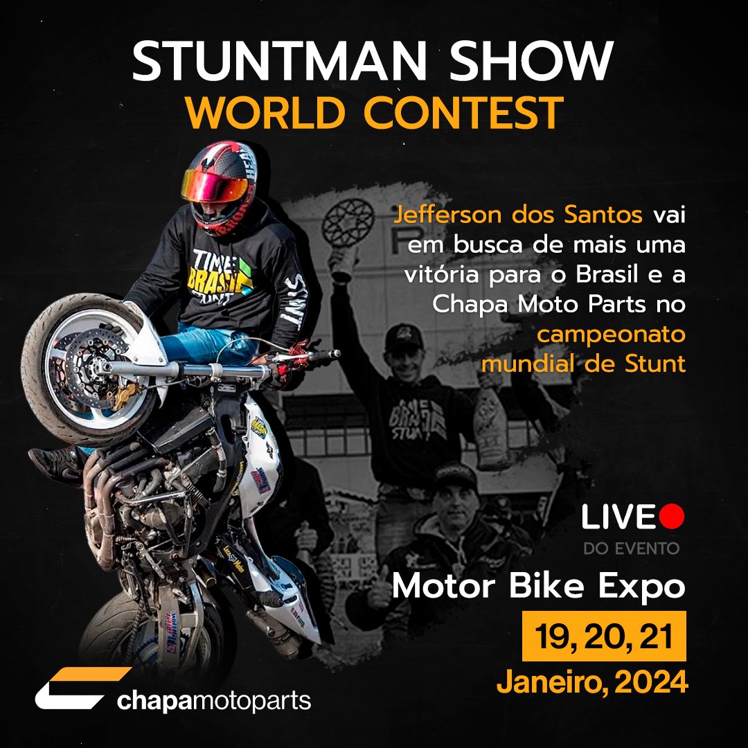 Stuntman Show - World Contest no Motor Bike Expo 2024 na Itália - Jefferson dos Santos