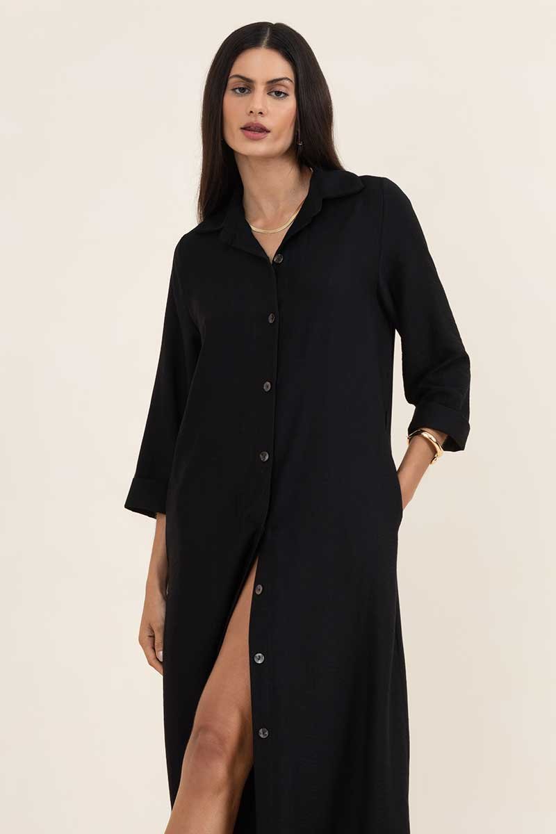 Vestido sales chemise preto