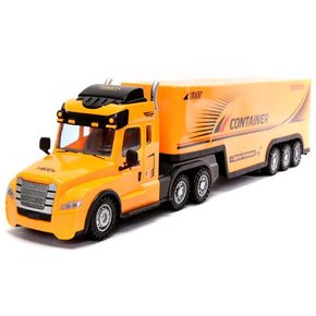 Caminhão de Controle Remoto Brinquedo Futuro Container Carreta Amarelo