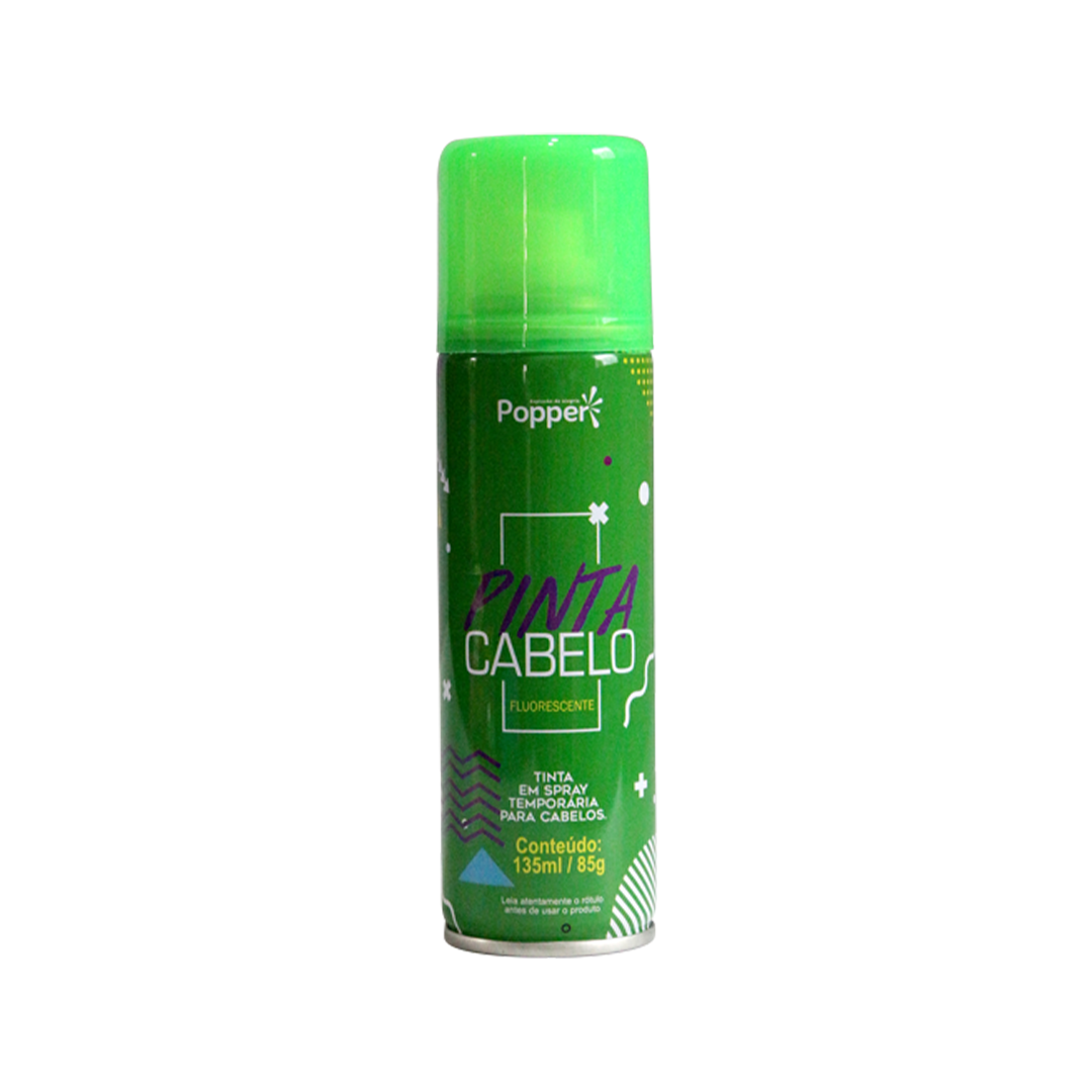 Tinta Spray Fluorescente Para Cabelo Popper de 135mL Verde