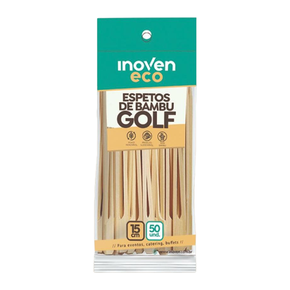 BambooMN 100 Stuzzichini Decorativi In Bambù A Forma Di Mazza Da Golf - 10,75 Cm, Rossi, Ideali Per Antipasti E Cocktail - 4