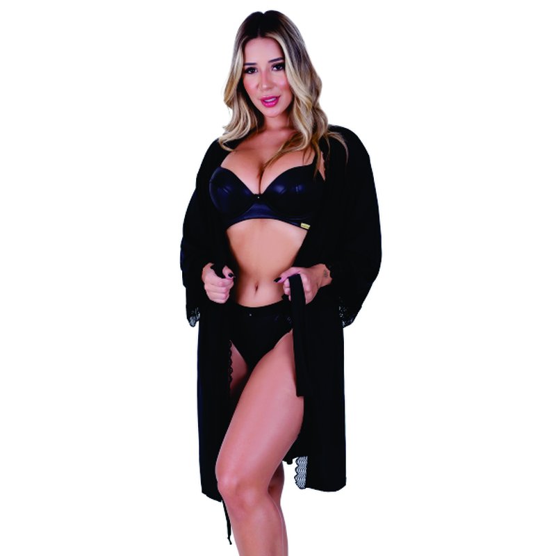 Robe feminino Clamar em Liganete rendado Robe feminino Clamar em Liganete rendado