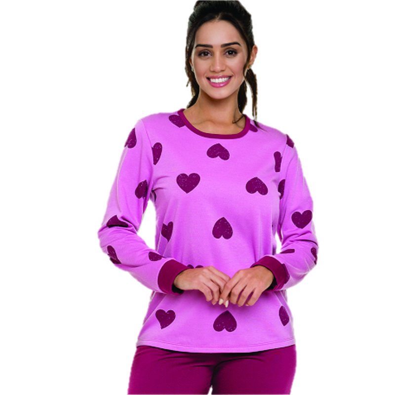 Pijama Longo Feminino Clamar em Moleton - 5066 Pijama Longo Feminino Clamar em Moleton - 5066