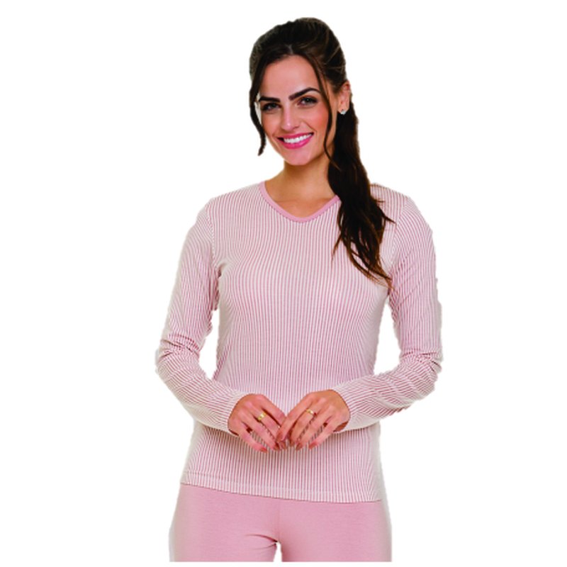 Pijama Longo Feminino Clamar Listras - 4979 Pijama Longo Feminino Clamar Listras - 4979
