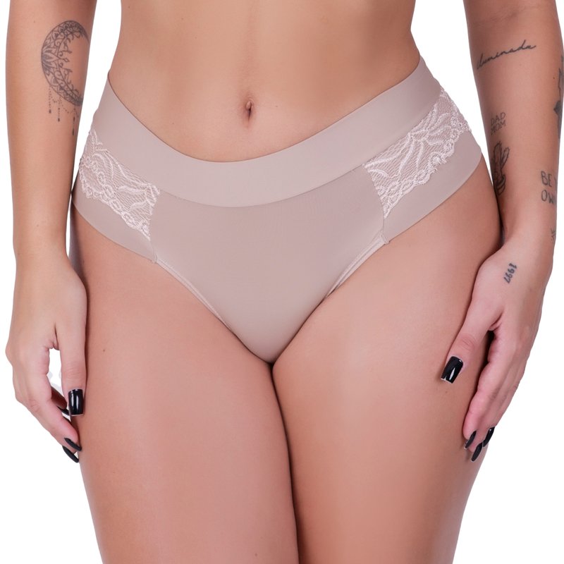 Calcinha Cós Feminina Clamar Microfibra e Renda - 2169 Calcinha Cós Feminina Clamar Microfibra e Renda - 2169