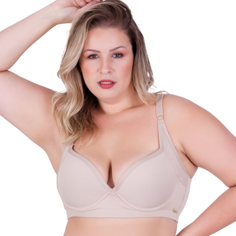 Sutiã Básico Reforçado Plus Size com Bojo Feminino Clamar em Microfibra - 2212 Sutiã Básico Reforçado Plus Size com Bojo Feminino Clamar em Microfibra - 2212