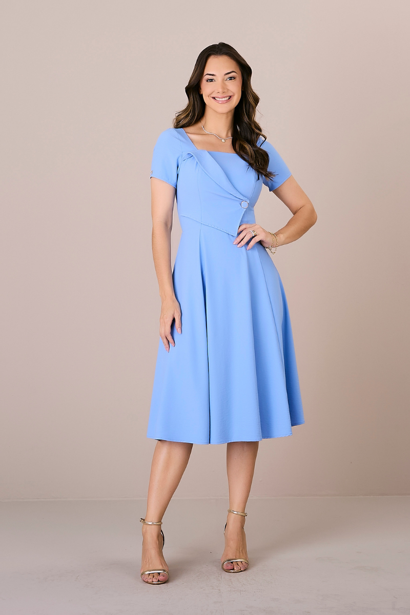 Vestido Midi Godê Alfaiataria