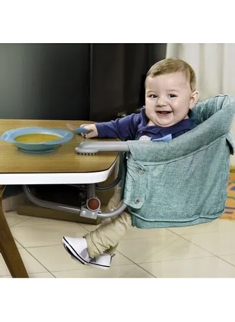 Cadeira De Alimentação Bebê com encaixe de Mesa Cinza - Multikids