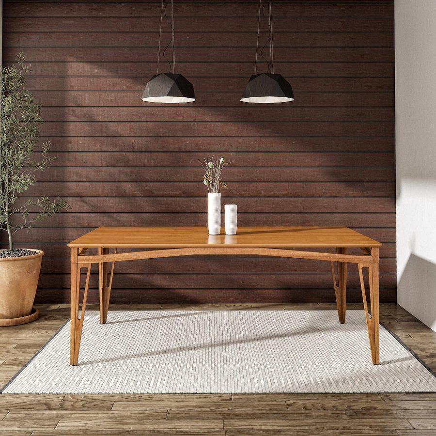 Mesa de Jantar Orgânica Breeze 2,70 x 1,20m 10 lugares Lâmina Natural de  Madeira