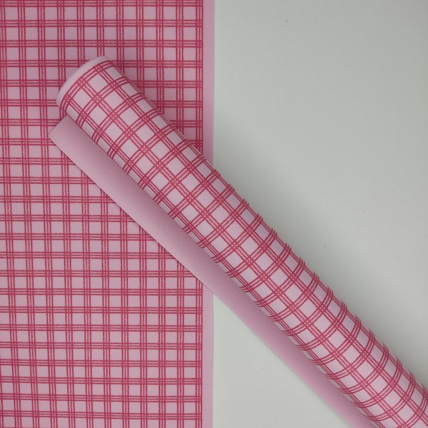 CARTOLINA EVA 2.0 40X60 ESTAMPADA XADREZ ROSA MAKE+