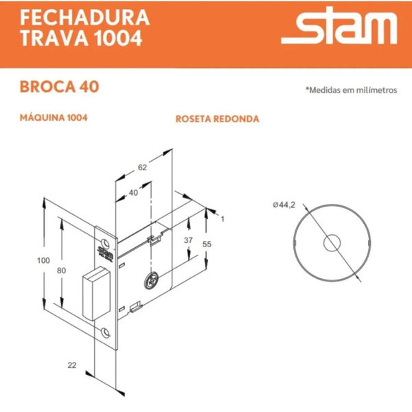 Jogo de Roseta para Trava Auxiliar Tetra 1001/1002/1004/1008 com parafuso  aparente Inox Stam