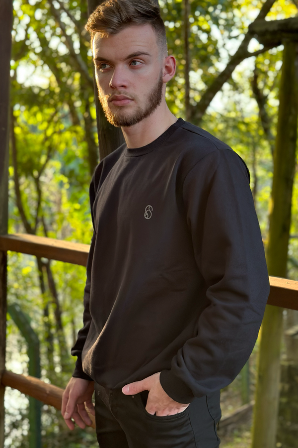 Moletom preto basico 2025 masculino