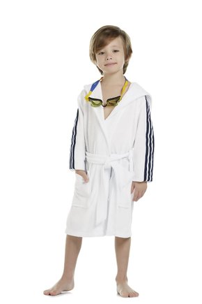 roupao infantil capuz para natacao branco ref 3031