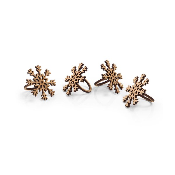Argola de Guardanapo 4 Pcs Christmas Floco de Neve Argola de Guardanapo 4 Pcs Christmas Floco de Neve
