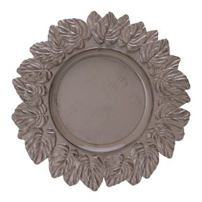 sousplat leaf taupe antique
