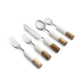 306984 conjunto de talheres garbo marble wood 30 pcs