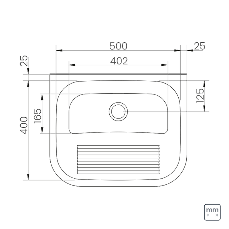 Tanque Parede Tramontina Hera 50x40 94401107 Aço Inox Acetinado 3985