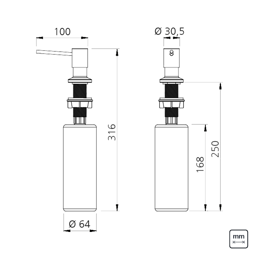 Dosador de Sabão Tramontina Rose Gold Aço Inox 500 ml