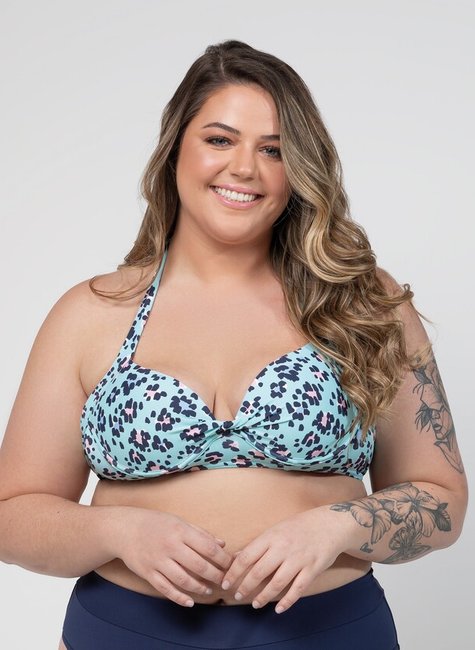 Top Biquíni Meia Taça Estampado Top Biquíni Meia Taça Estampado