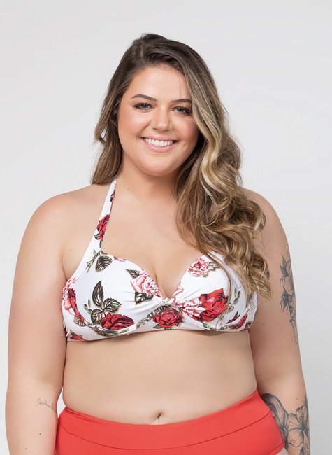 Top Biquíni Meia Taça Borboleta Estampado Top Biquíni Meia Taça Borboleta Estampado