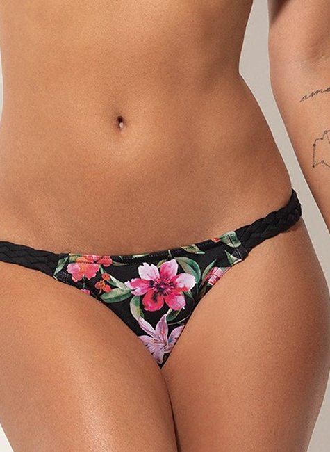 Calcinha de Biquíni de Tranças Estampada Calcinha de Biquíni de Tranças Estampada