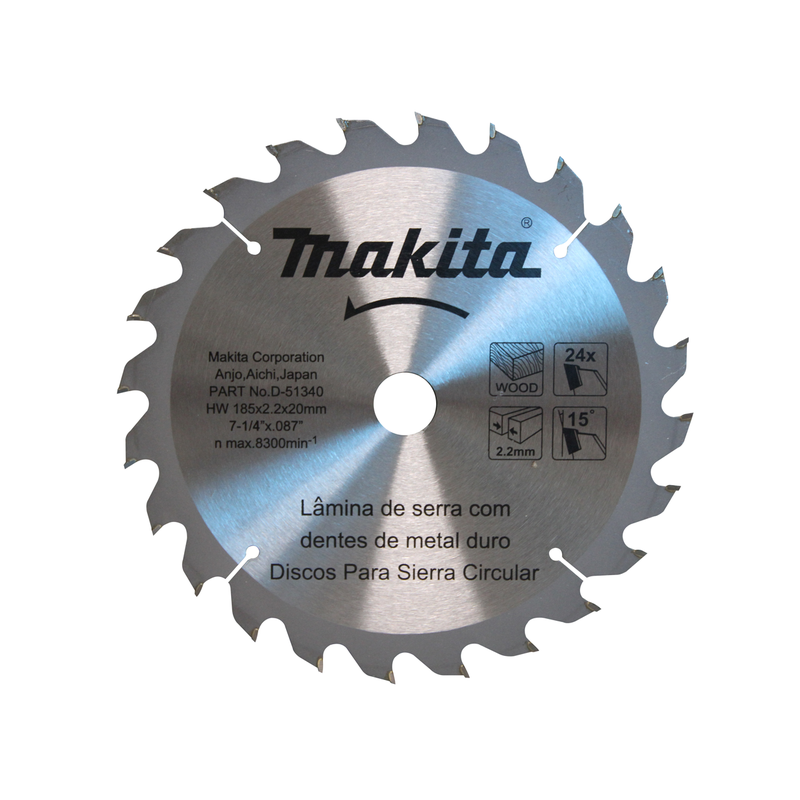 disco de serra circular makita 185 x 2 2 mm com 24 dentes d 51340