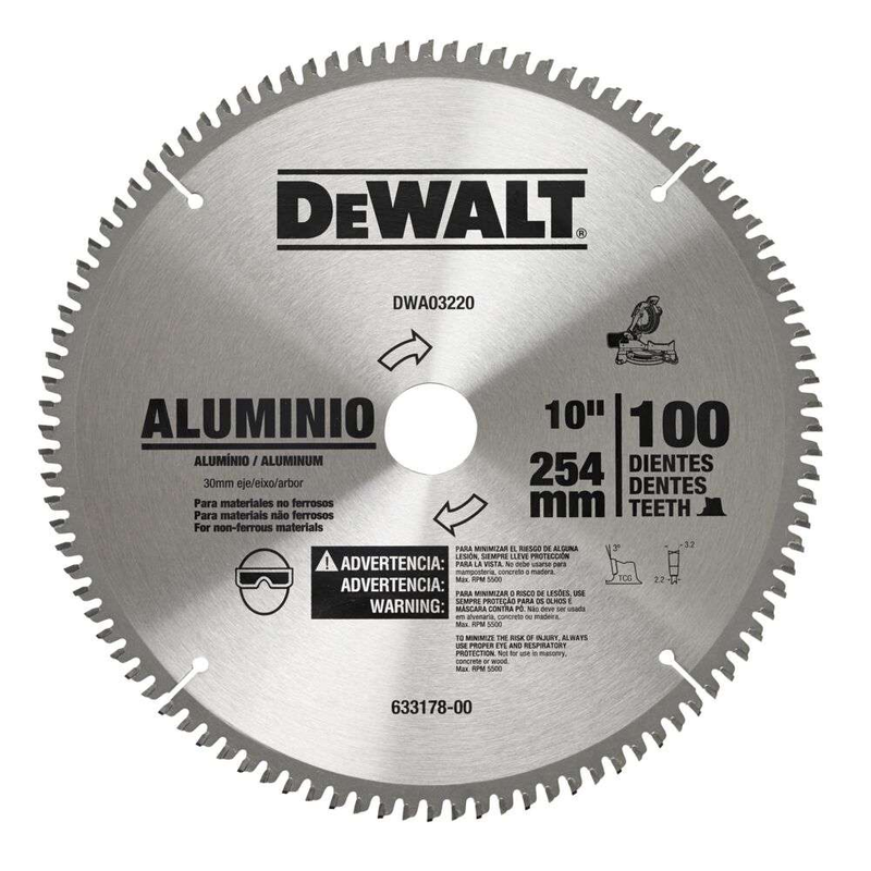Lmina de Serra Circular PAlumnio 255mm 100D Dewalt DWA03220