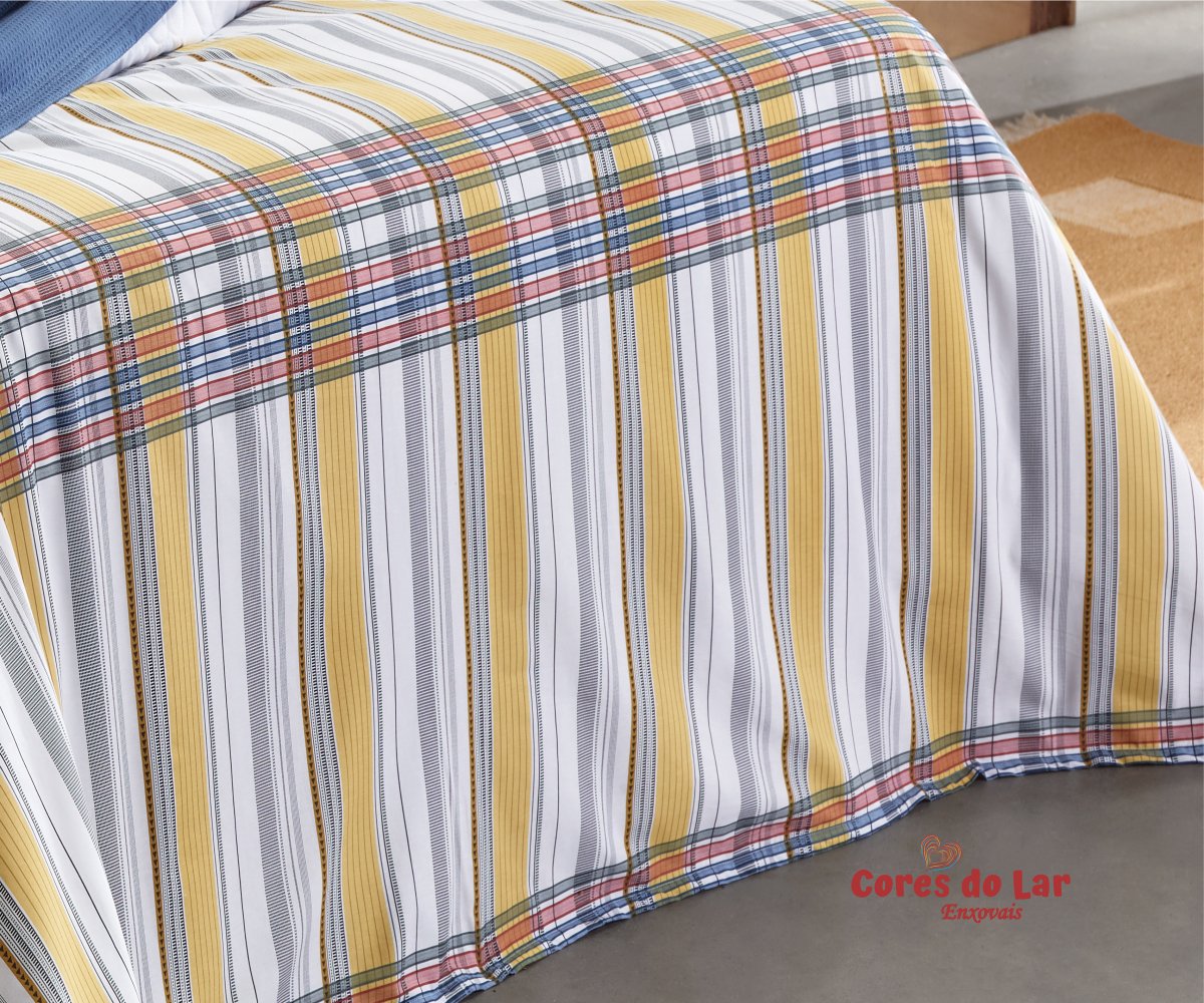 Jogo de Lençol Cama Queen Flip Santista 150 Fios Home Design 100