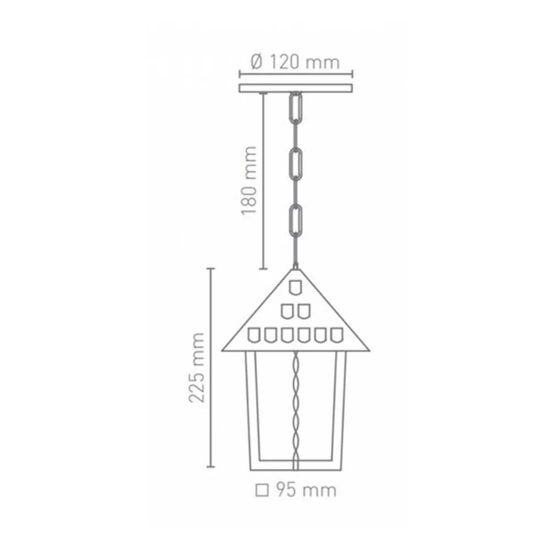 Luminária Pendente Colonial Quadrado Branco Vidro Pontilhado Blumenau
