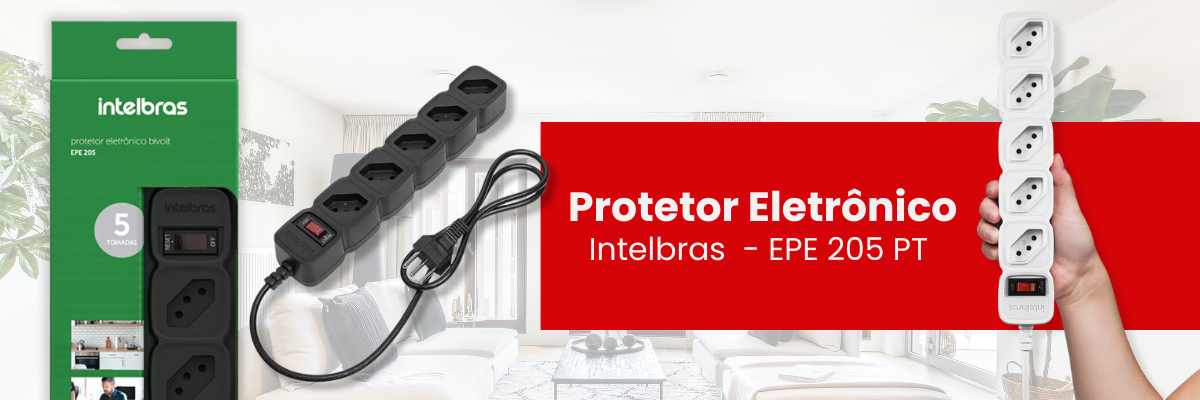 Protetor Eletrnico Intelbras com 5 Tomadas EPE 205 PT
