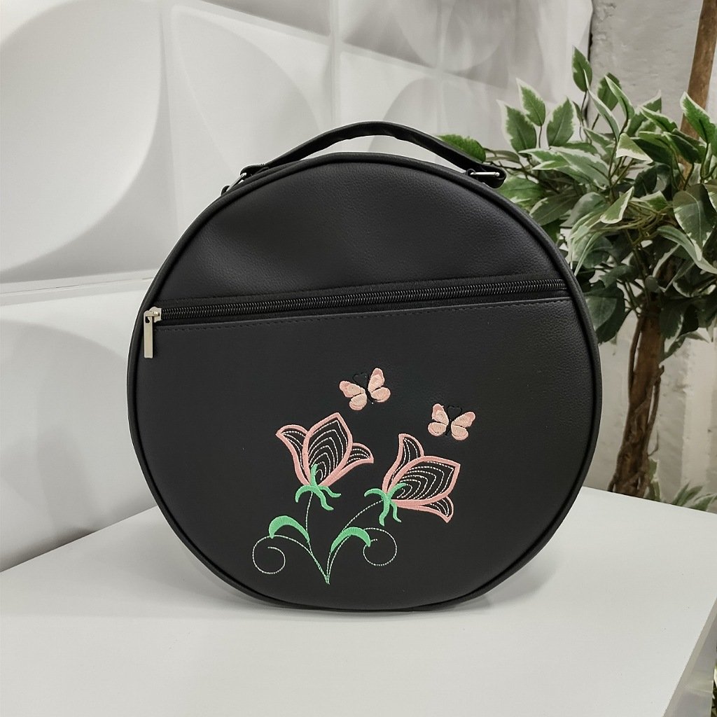 Porta Pratos Personalizado Flores Preto Coutre Bolsas