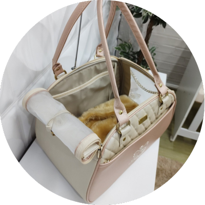 Bolsa de Transporte Pet Luxo Basic Marfim/Ouro Rosa - Coutre Bolsas