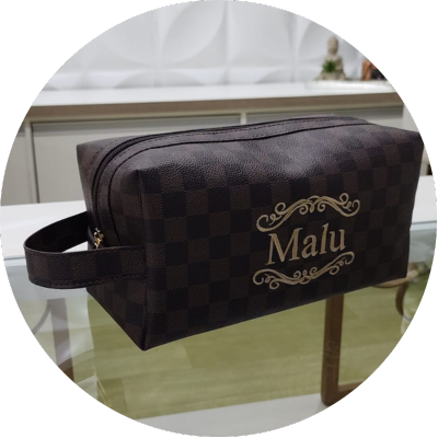 Necessaire Maternidade Glamour Paris Marrom Personalizada 