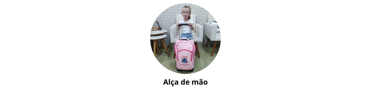Mochila Escolar de Rodinhas Personalizada Personagem Rosa/Pink  – Coutre Bolsas