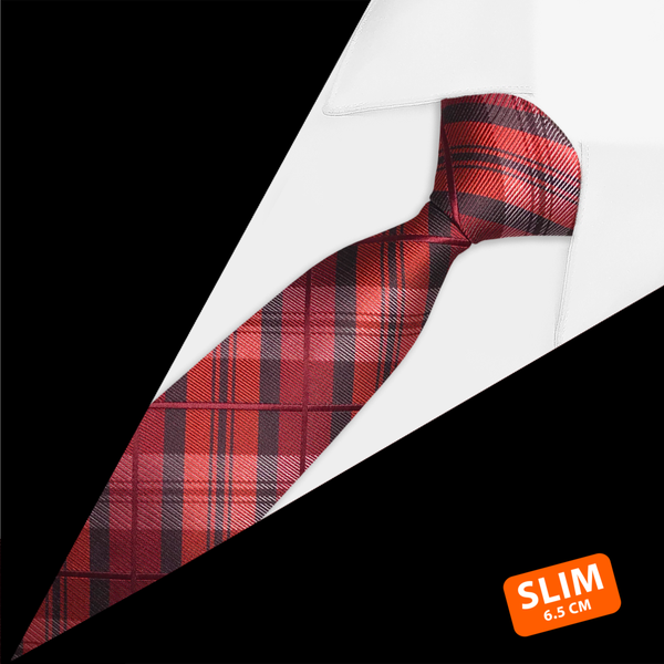 Gravata Slim Xadrez Vermelha Gravata Slim Xadrez Vermelha