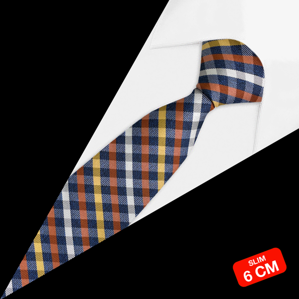 Gravata Slim Xadrez Azul Marinho Gravata Slim Xadrez Azul Marinho