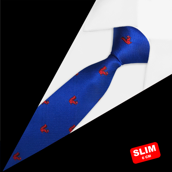 Gravata Slim Foulard Azul Royal Gravata Slim Foulard Azul Royal