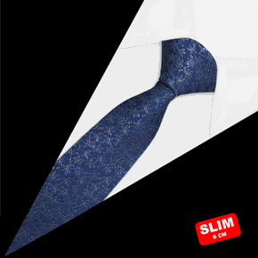 Gravata Slim Floral Azul Marinho
