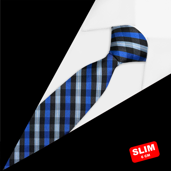 Gravata Slim Xadrez Azul Royal Gravata Slim Xadrez Azul Royal