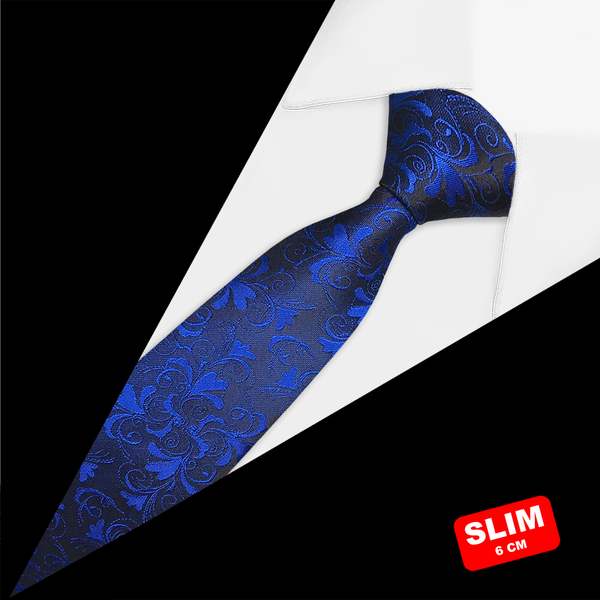 Gravata Slim Floral Azul Marinho Gravata Slim Floral Azul Marinho