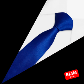 Gravata Slim Lisa Azul Royal