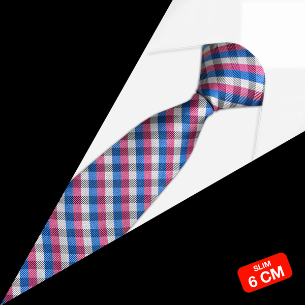 Gravata Slim Xadrez Azul Gravata Slim Xadrez Azul