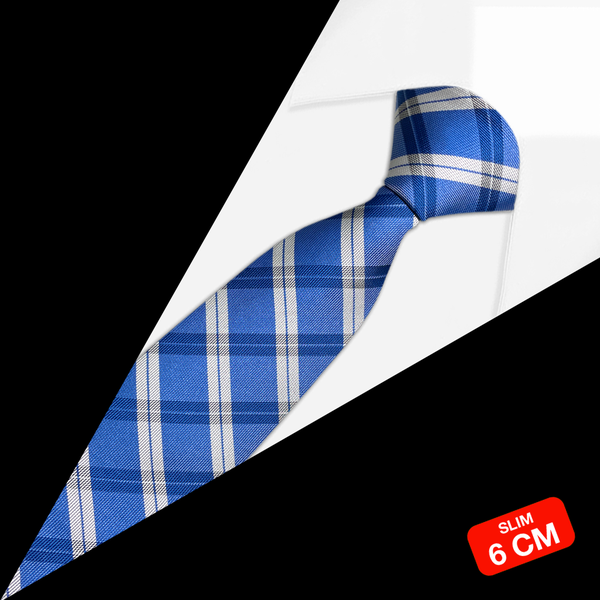 Gravata Slim Xadrez Azul Royal Gravata Slim Xadrez Azul Royal