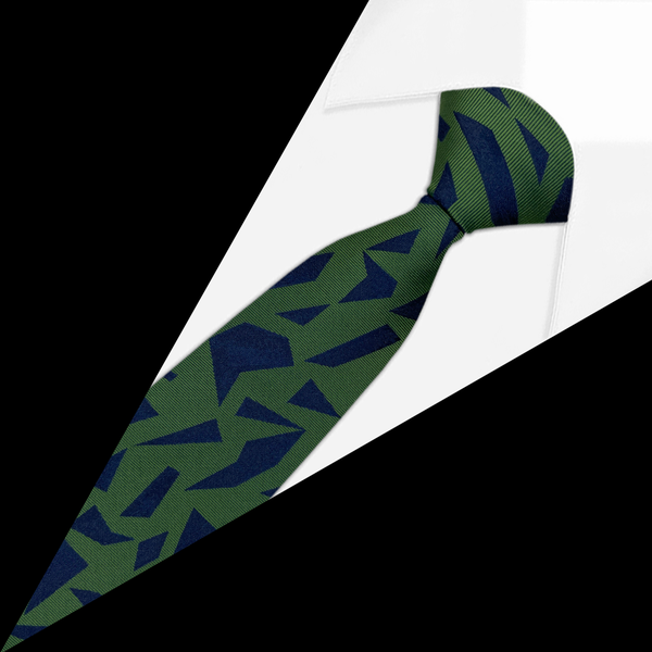 Gravata Jacquard Verde e detalhes em Azul Marinho Gravata Jacquard Verde e detalhes em Azul Marinho