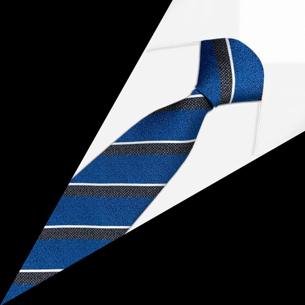 Gravata Listrada Azul Royal e listras em Cinza e Branco Gravata Listrada Azul Royal e listras em Cinza e Branco