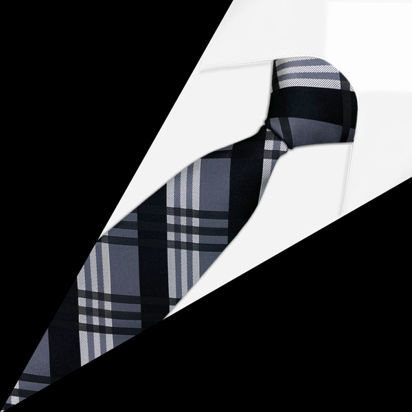 Gravata Xadrez Cinza e Preto Gravata Xadrez Cinza e Preto