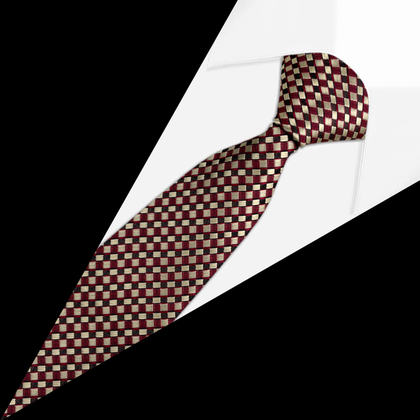 Gravata Jacquard Bege e detalhes em Marrom e Bordô Gravata Jacquard Bege e detalhes em Marrom e Bordô